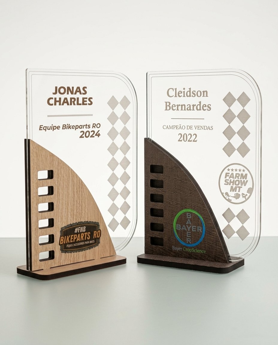 Troféu Homenagem Acrílico - MDF