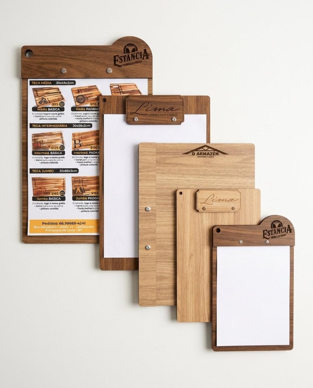 Cardápio Prancheta MDF 6mm