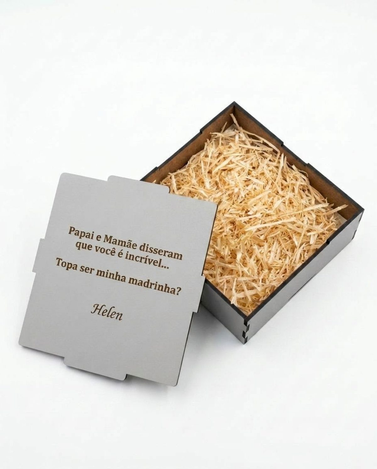 Caixa Básica MDF 3mm branco - Tampa de Encaixe