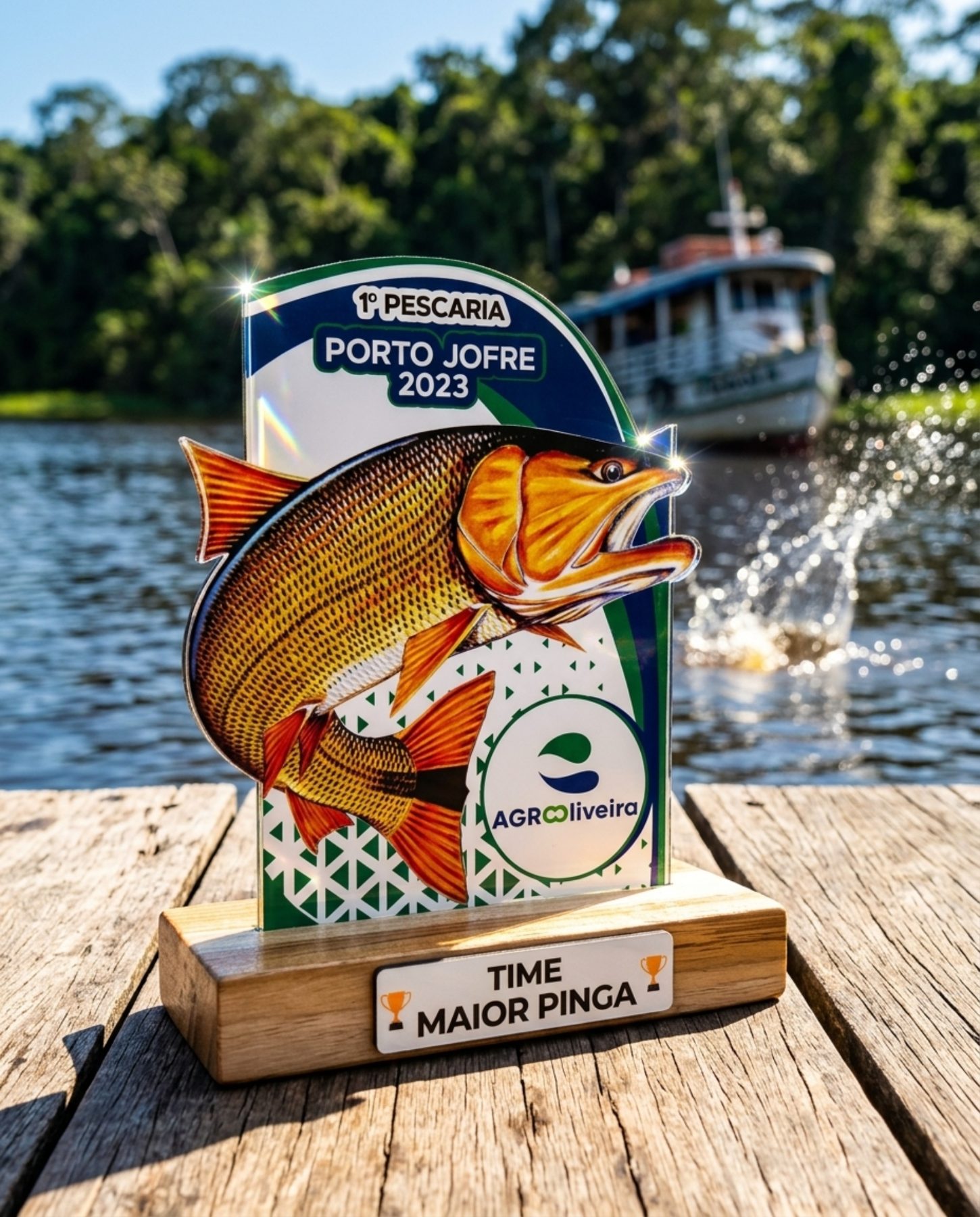 Troféu Pesca Madeira Dupla Camada